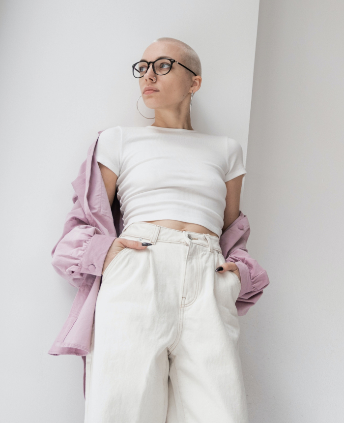 Ivory Satin Column view 2